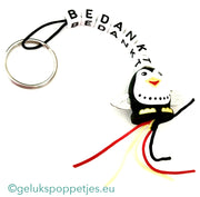 Thank you keychain with lucky penguin doll