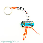 Thank you keychain with lucky charm bus