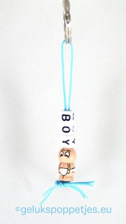 Sleutelhanger boy met gelukspoppetje baby jongetje